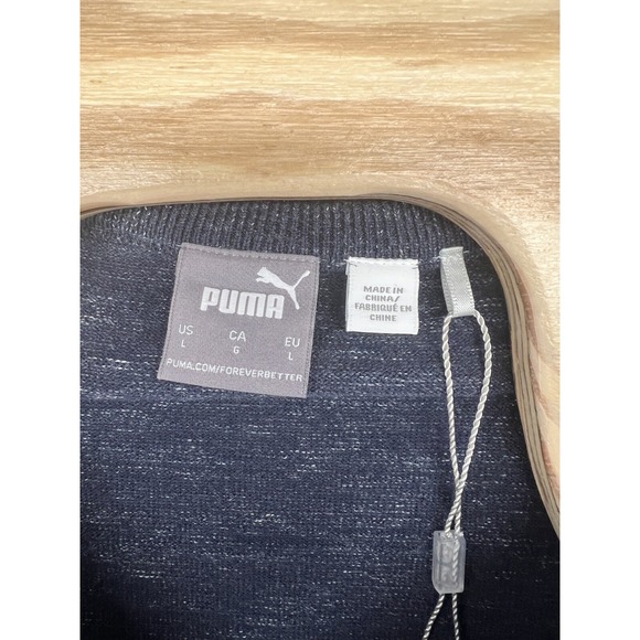 PUMA Golf Crewneck Sweater Blue Siemens Sleeve Logo Women's Size L NWOT - Picture 6 of 8